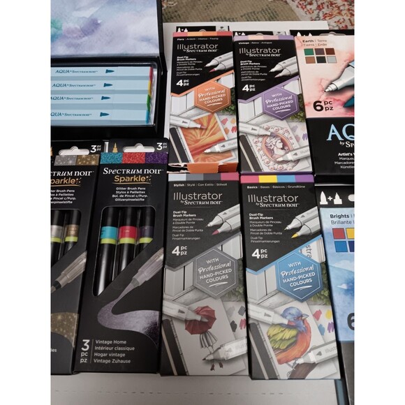 Huge lot Spectrum Noir alcohol water based brush markers; dual-tip, sparkle - Picture 3 of 4